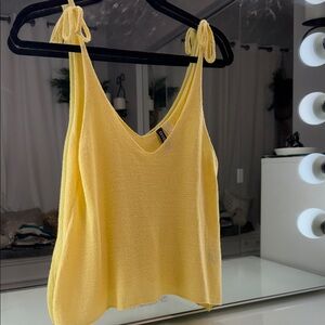 H&M Divided Yellow Tie-Strap Camisole small